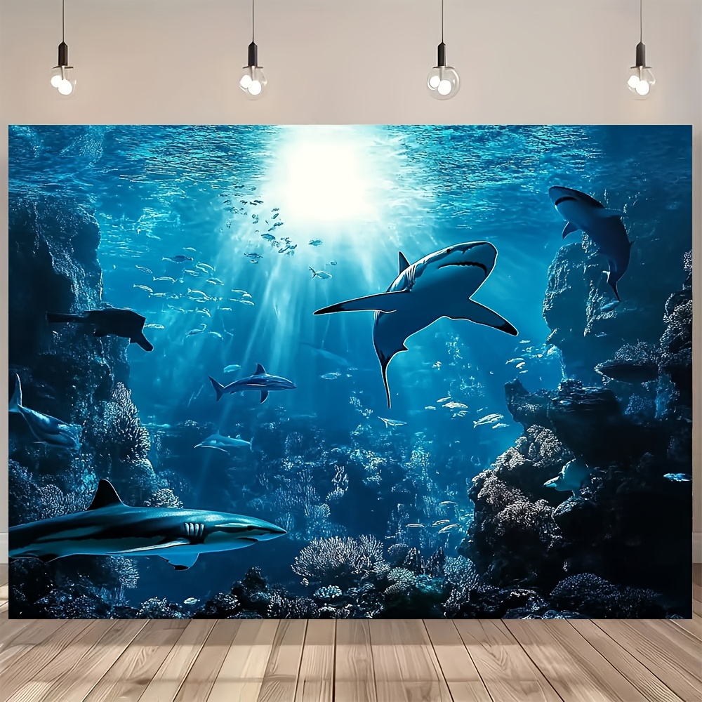 Marine Aquarium - Majestic Deep Sea Shark Wall Tapestry