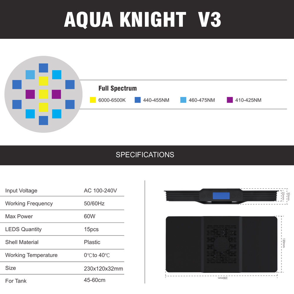 60W Aquarium Light Marine Reef - Aquarium Marine Lights ulasan dan harga